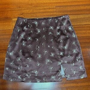 Glassons Butterfly Satin-like Mini Skirt with Slit